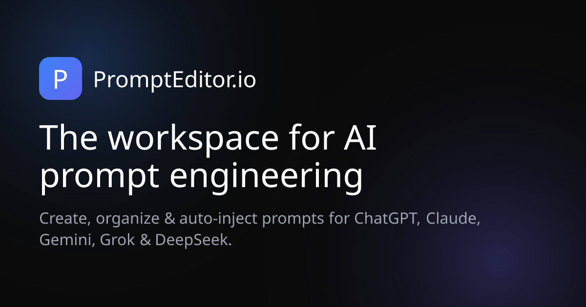 PromptEditor.io - Minimalist AI Prompt Editor | Create & Manage AI Prompts